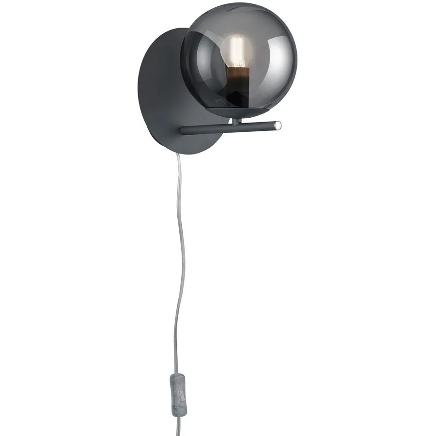 Wandlampe Reya Grau Metall 18 cm 20.6 cm - Farbe: anthrazit