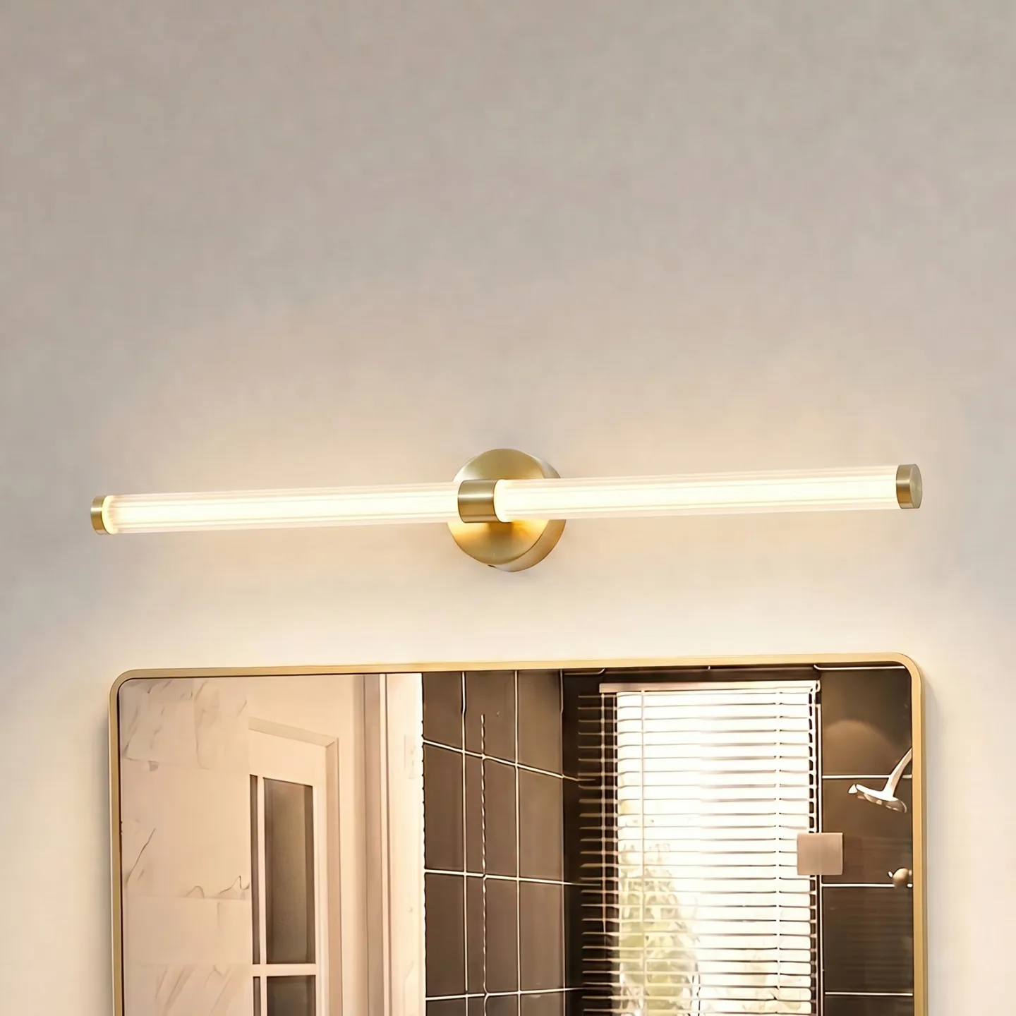 Melisa LED-Wandleuchte 90 cm IP44 gold CCT - Lucande - Badezimmer - Modern - Glas - Zylinder