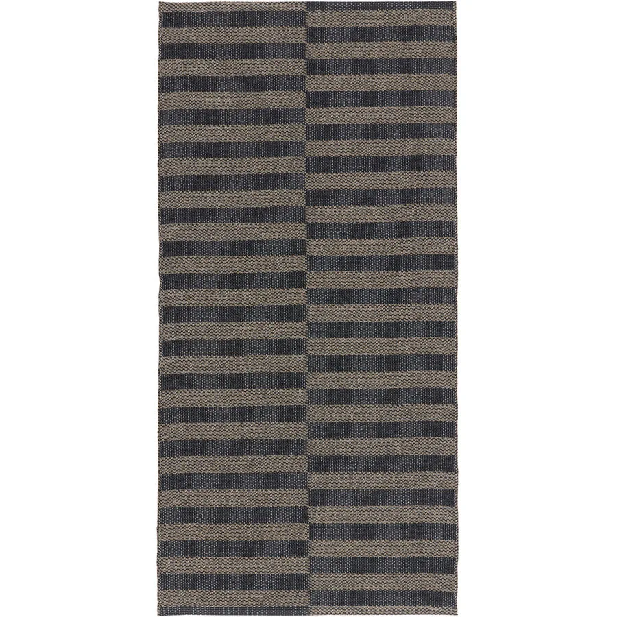 HORREDSMATTAN Outdoor-Teppich Irma schwarz Streifen Mischgewebe 70 x 250 cm