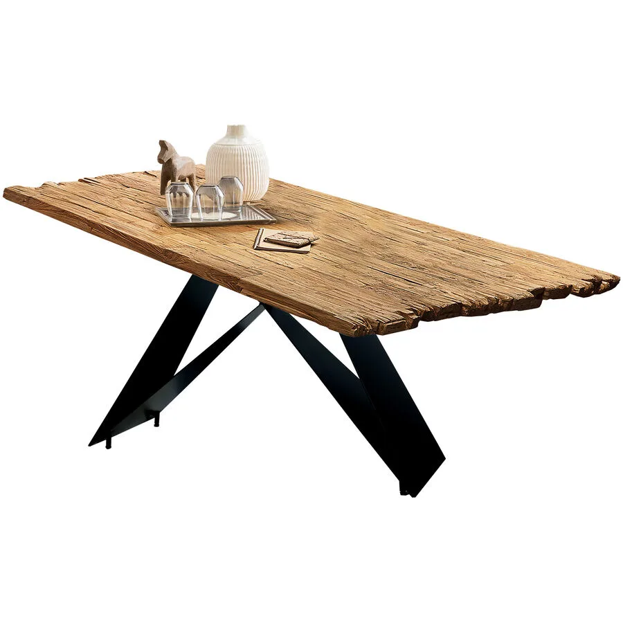 Esstisch Ruoka natur/schwarz Teak B 200 T 100 cm