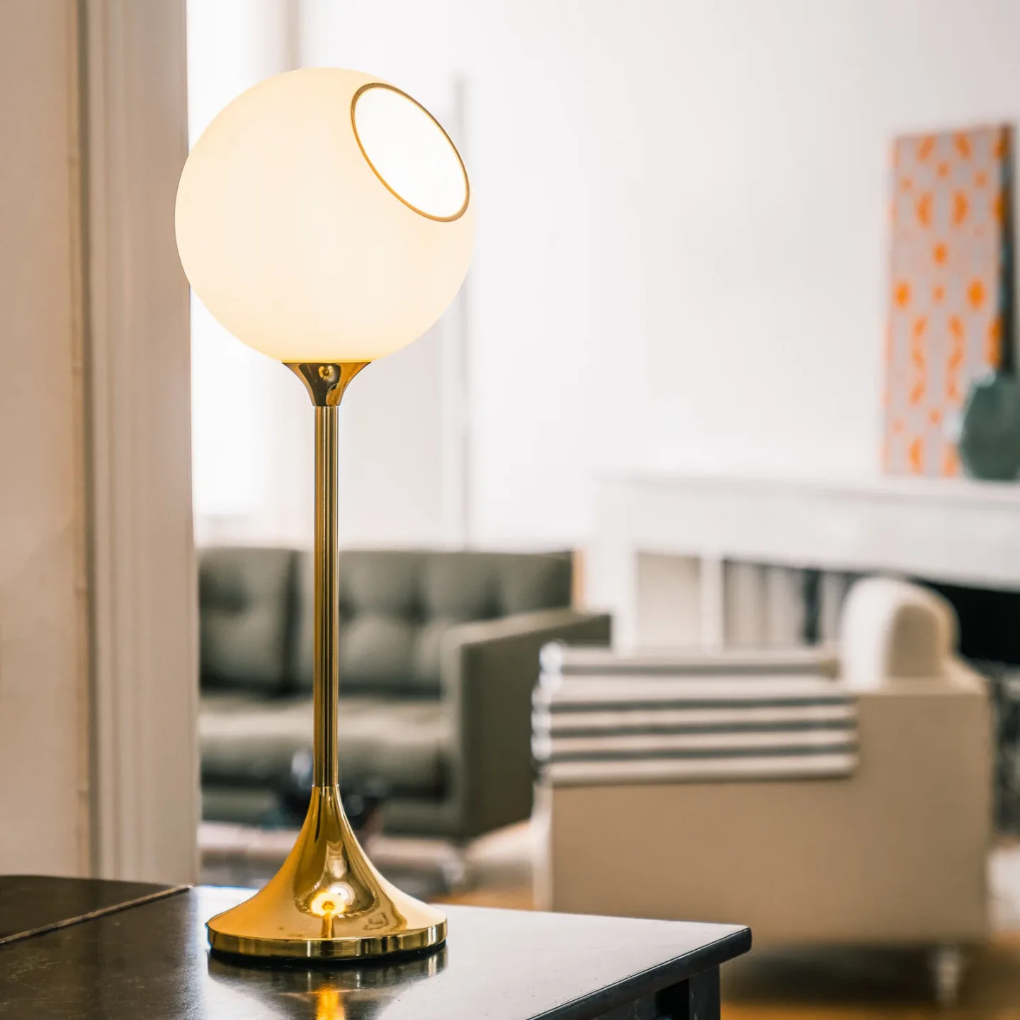 Ballroom Bordslampa White Snow/Gold - Design By Us - Vardagsrum - Glas - Med en ljuskälla