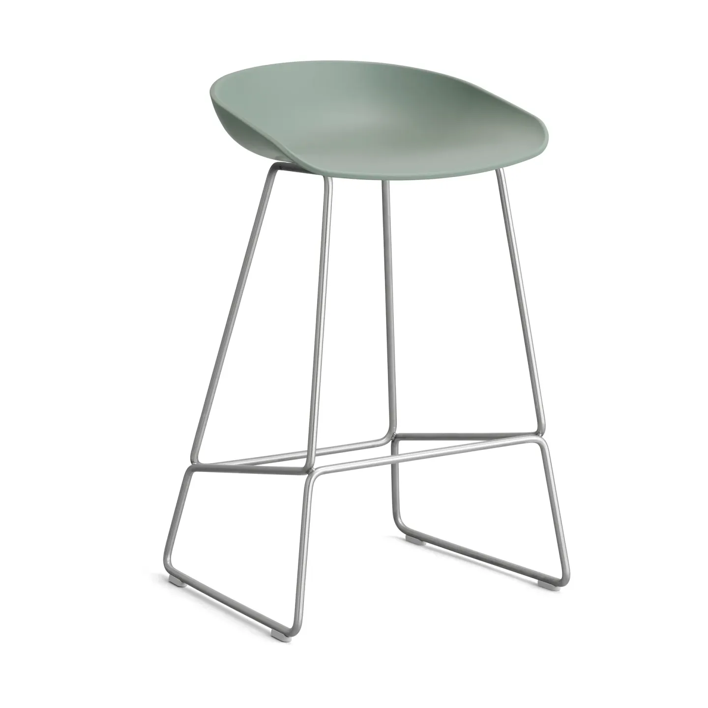 HAY About a Stool 38 Low Barhocker 2.0 Fall green-Edelstahlgestell