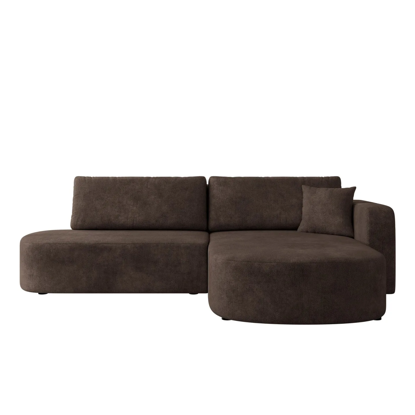Pryda 4-sits Bäddsoffa divan höger med förvaring - brun
