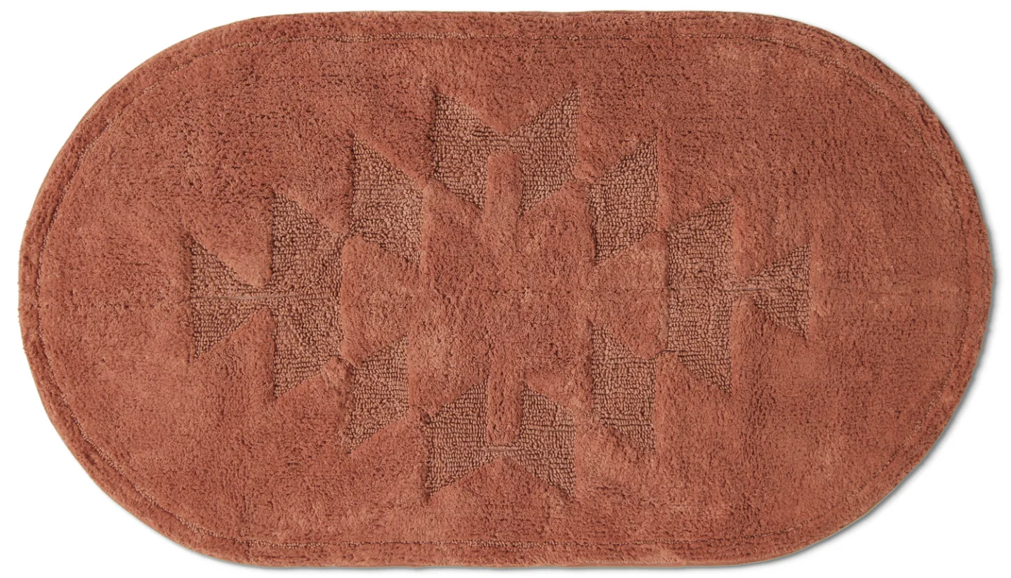 Oval baderomsmatte - Gertie (terracotta) (Størrelse: 80 x 140 cm)