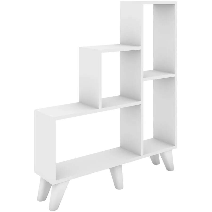 Bücherregal Yemek weiss Melaninbeschichtete Mischholz (Spanplatte) B 88 H 106 cm