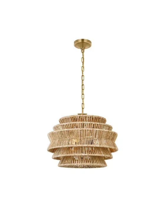 Antigua Small Drum Chandelier Natural Abaca