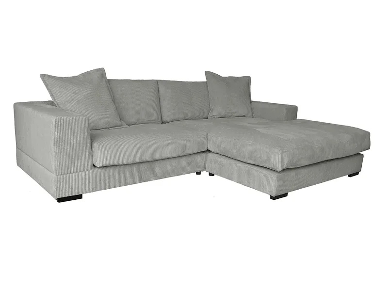 Ecksofa SUNNY Cord-Stoff hellgrau