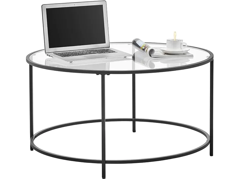 SONGMICS Couchtish CRYSTAL 84x84x45.5cm schwarz