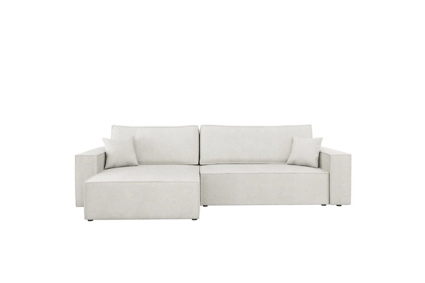 Hobson Bäddsoffa med Divan 3-sits i Plysch - Vit