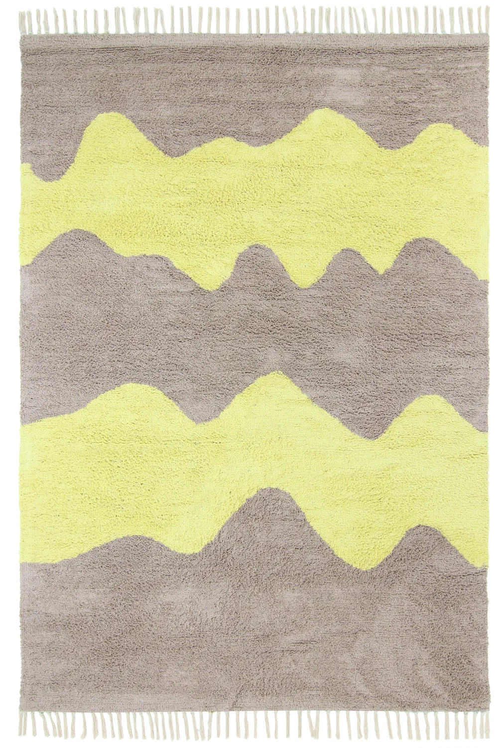 Ryetepper - Amira Natural Cotton Shaggy (taupe/gul) (Størrelse: 80 x 150 cm)