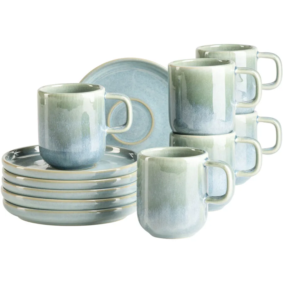 MÄSER Espressotassen-Set 12-tlg. Cordelia Blau Steinzeug