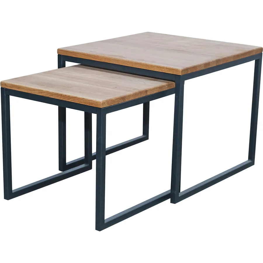 Beistelltisch 2er-Set Vedo natur geölt Wildeiche B 40 H 38 cm