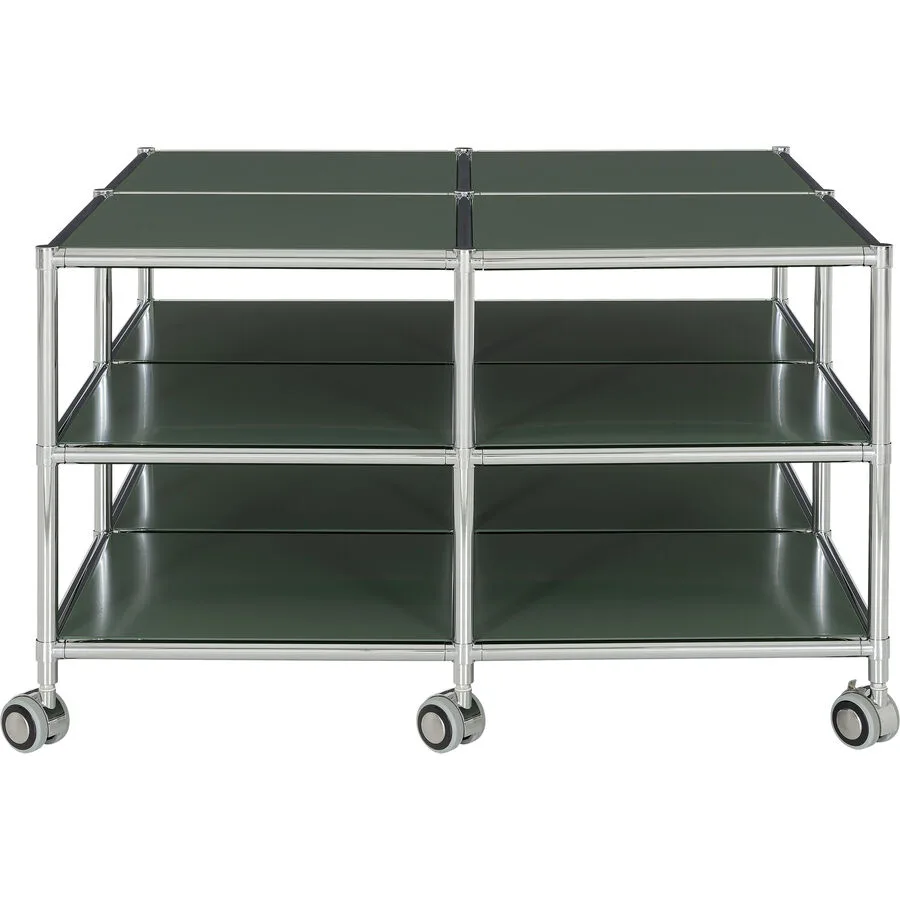 Salontisch Colin grün, chrom Metall B 80.1 cm T 80.1 cm