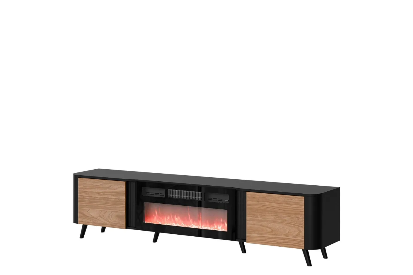 Clement Tv-bänk 200 cm - Svart/Brun