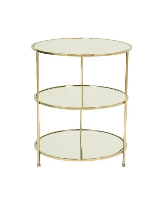 Layer Side Table — Polished Brass Mirror Glass