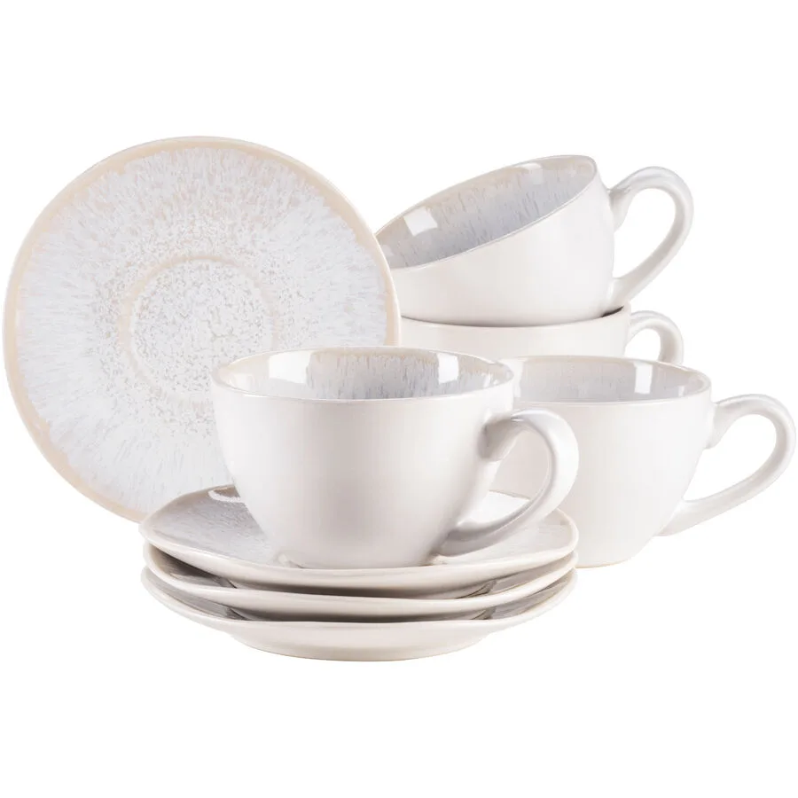 MÄSER Tassen-Set Frozen Weiss Steinzeug