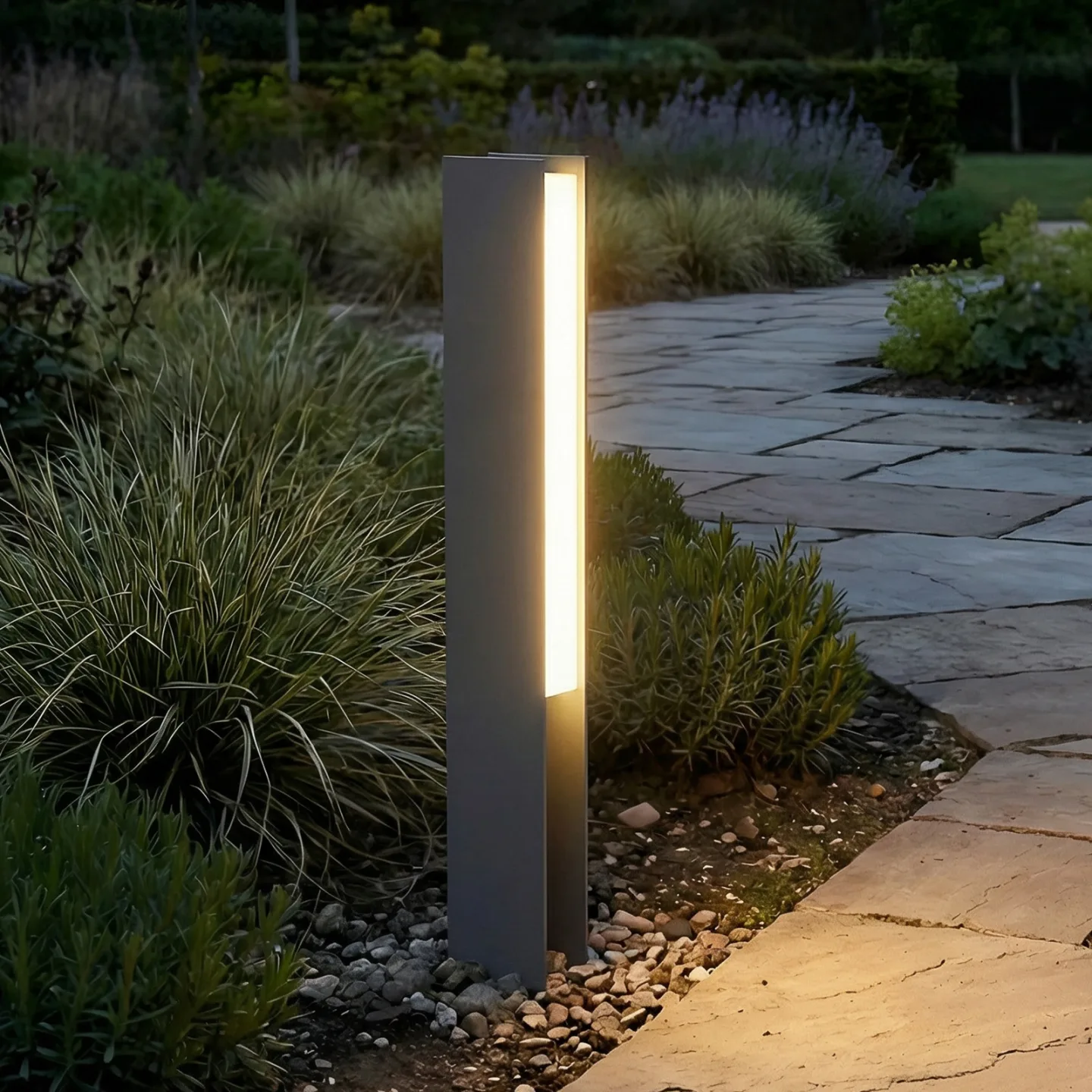 Teerk LED-Sockelleuchte, anthrazit, IP65, Höhe 50 cm - Lucande - Terrasse - Modern - Aluminium - Eckig