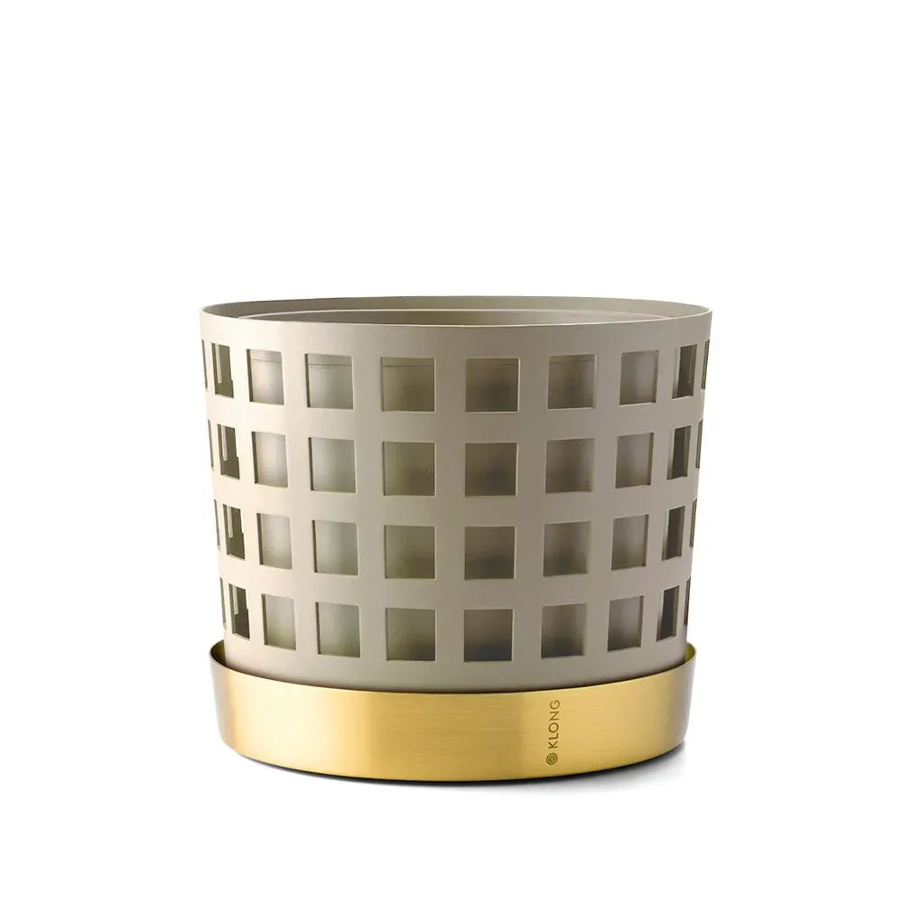 KLONG Trio Pot Square Kruka beige, medium Ø18 cm