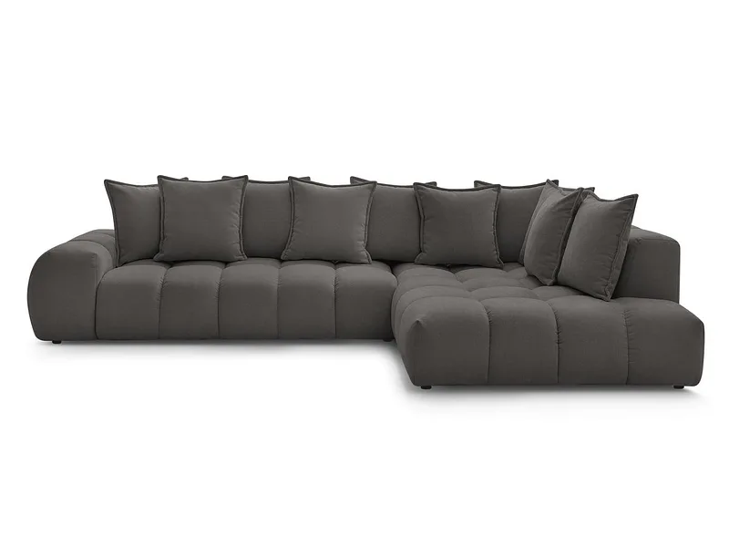 Ecksofa BOBOCHIC EVEREST Stoff mit Textur dunkelgrau