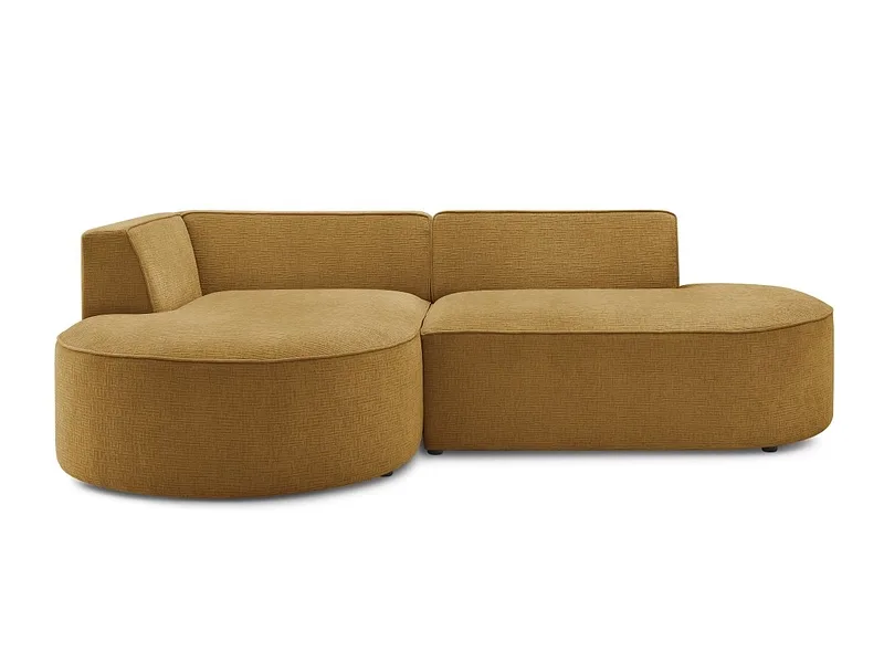 Ecksofa BOBOCHIC ROUSSEAU Stoff mit Textur gelb