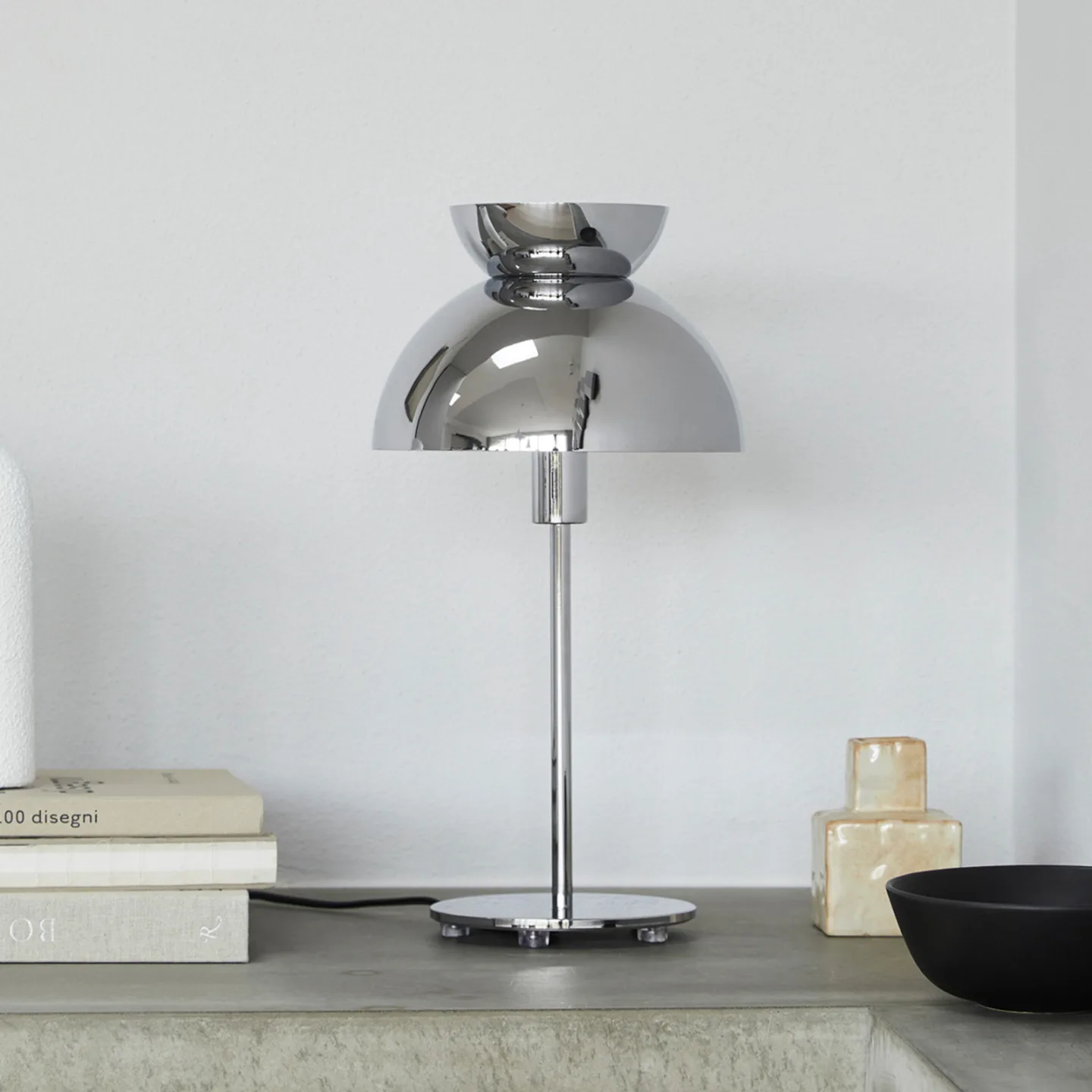 Butterfly Bordlampe Chrome - Frandsen - Stue - Design - Metal - Med skærm