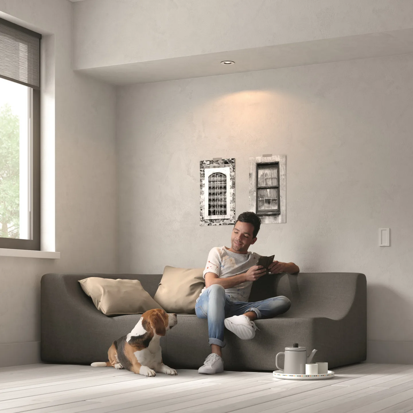 Milliskin innfelt spotlys White Amb. Rund Hvit - Philips Hue - Stue - Moderne - Plast - Med en lyskilde