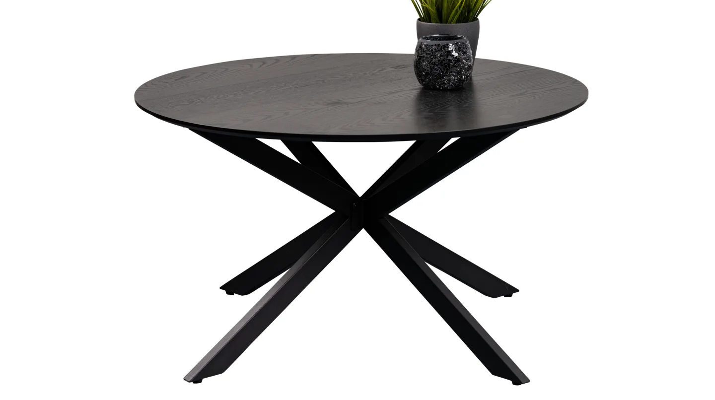 Couchtisch rund Esche schwarz 80 x 80 cm Wohnzimmertisch - PAUL