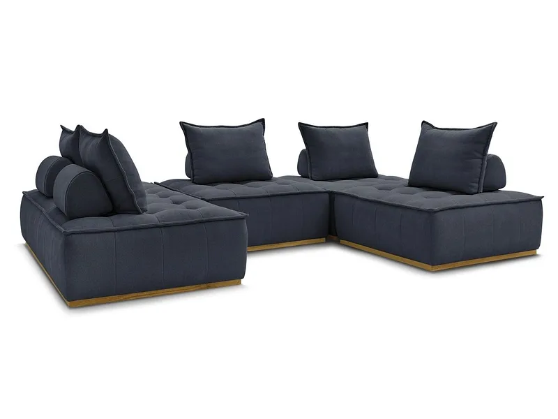 Wohnlandschaft BOBOCHIC ELISA Stoff mit Textur dunkelblau