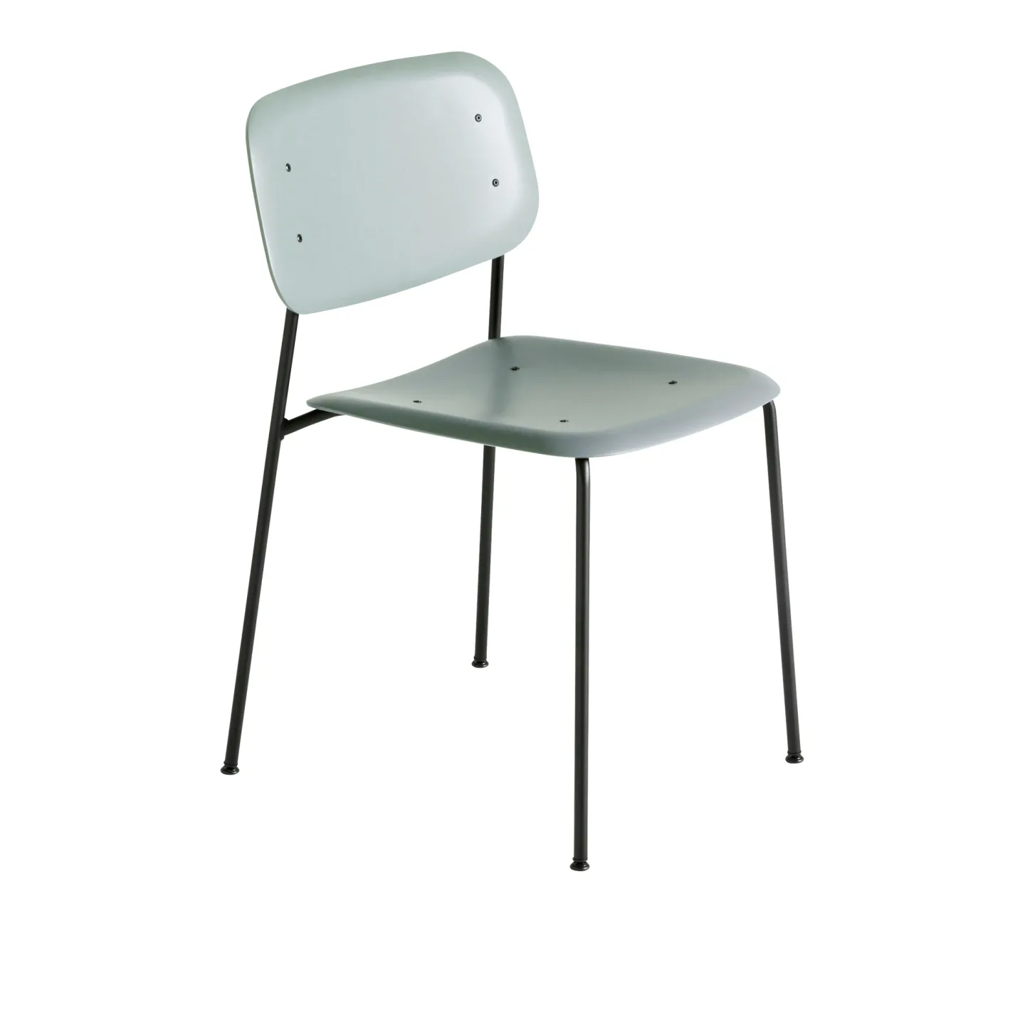 HAY - Soft Edge 45 - Black Base - Dusty Green - Matstolar - Iskos-Berlin - Grön - Metall/Plast