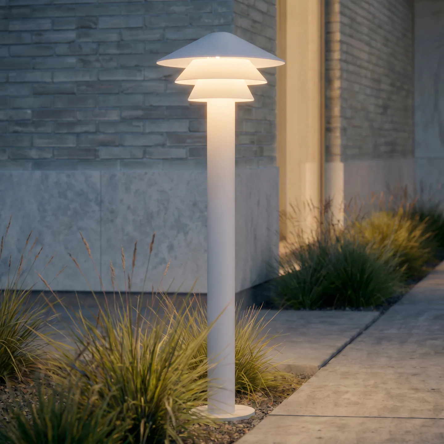 Montaro LED-väglampa, vit, 110 cm, aluminium, IP54 – Lucande - Modern - Med en ljuskälla