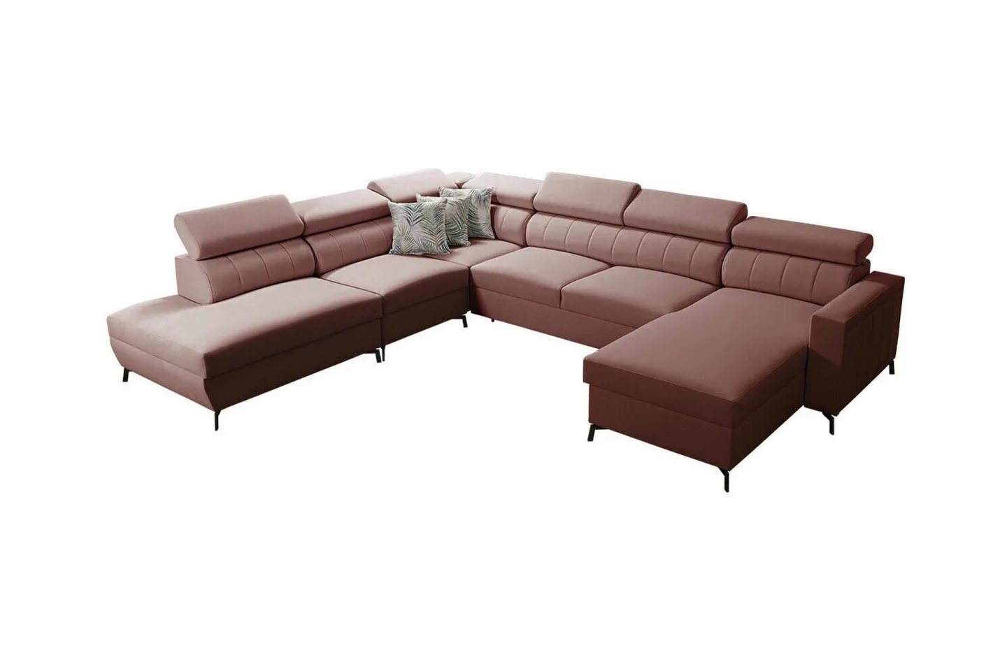 Galbally 5-sits Hörnbäddsoffa Pink -
