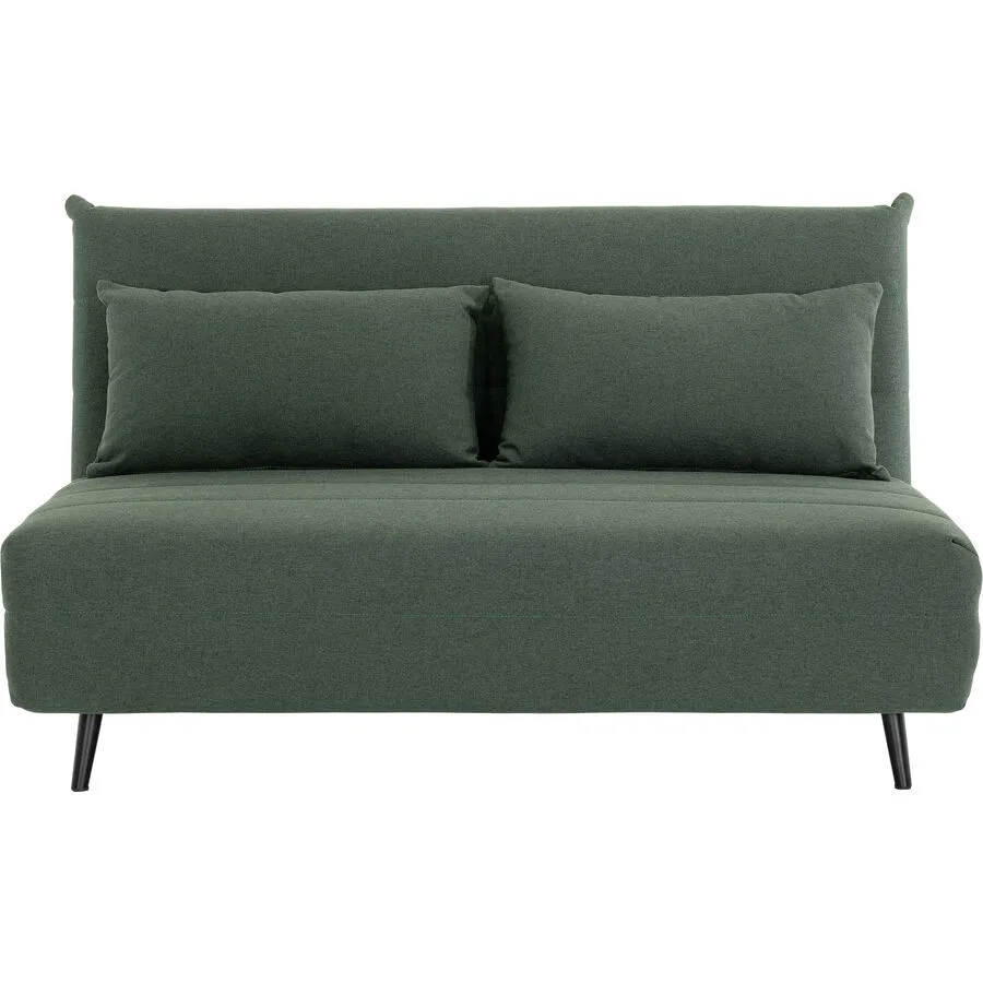 Bettsofa Uetliberg Dunkelgrün Stoff, Holz, Stahl B 146 T 88 cm Ausklappbar