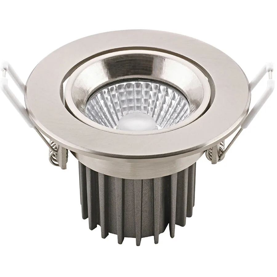 Einbaustrahler Curdin Grau Aluminium 9 cm 0 cm - Farbe: Nickel gebürstet - LED - LED Energiesparlampen