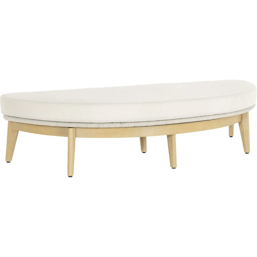 Bank Wallo II beige Holz/Eukalyptus/Geflecht B 177 T 66 cm H 40.6 cm