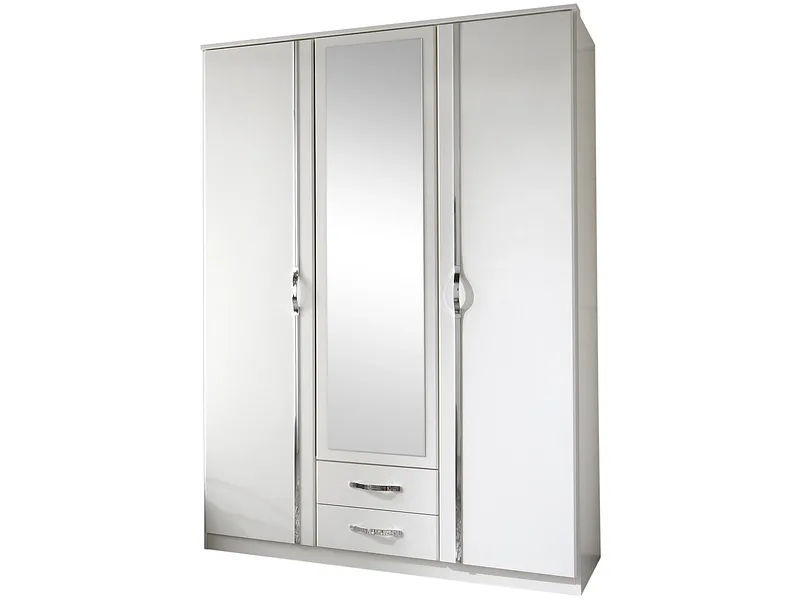 Drehtürenschrank PEMBERTON weiss 3 Türen 2 Schubladen