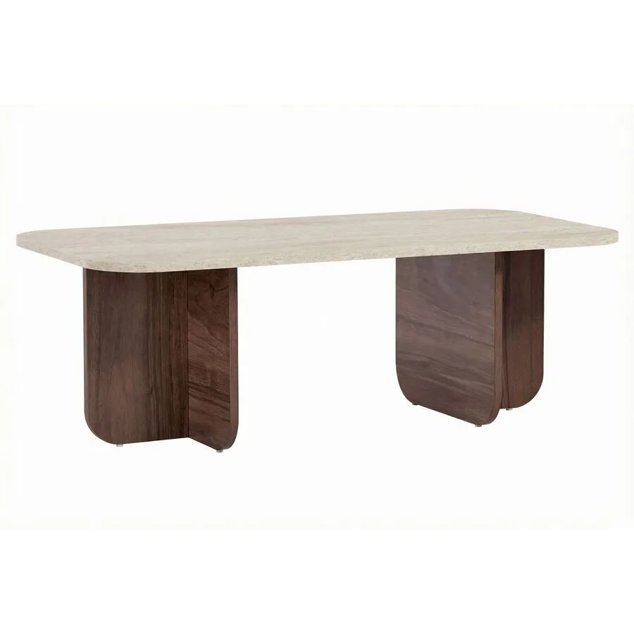 Salontisch Georis Travertin, Venezia-Nussbaum 100% Melaminbeschichtete Kiefer B 120 T 60 cm