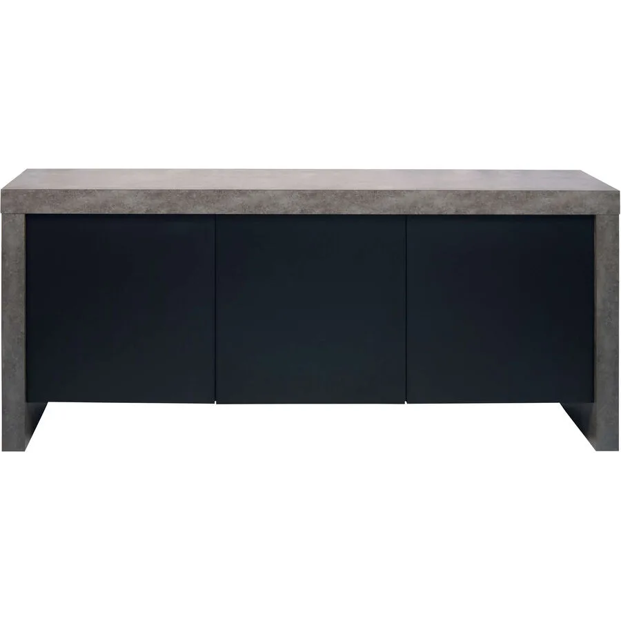 Sideboard Mill Betongrau, Schwarz Holzwerkstoff B 188 H 79 cm