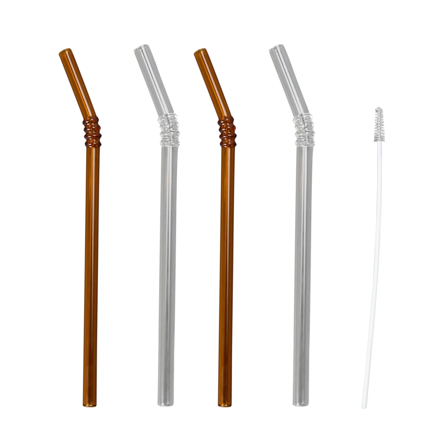 Byon Smile sugrör 4-pack Klar-brun