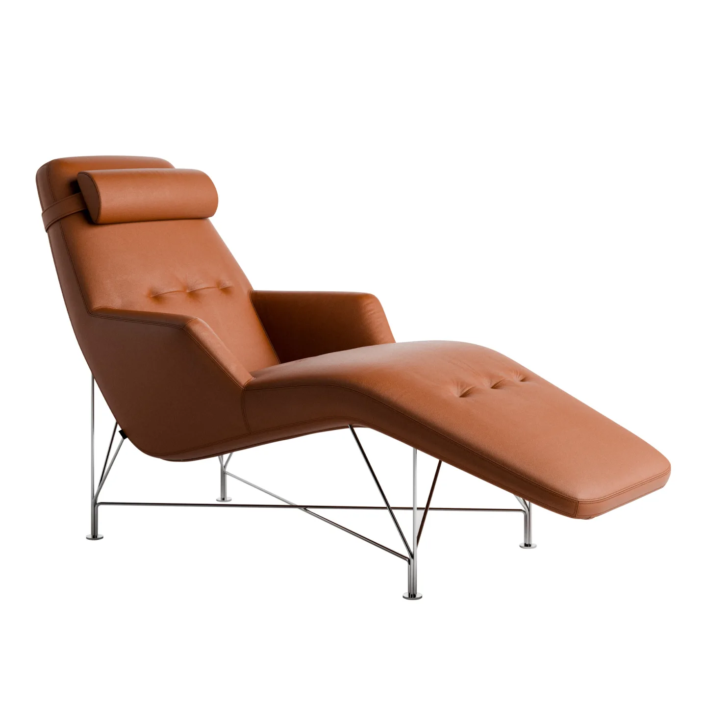 DUX - Superspider Liggfåtölj, Läder Dakota 24 Cognac - Fåtöljer - Brun - Läder/Metall/Syntetiskt