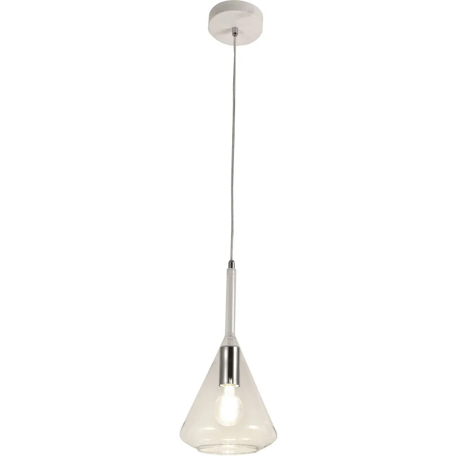 Pendellampe Tulisa Transparent Glas/Metall 20 cm 200 cm - Material: Metall/Glas