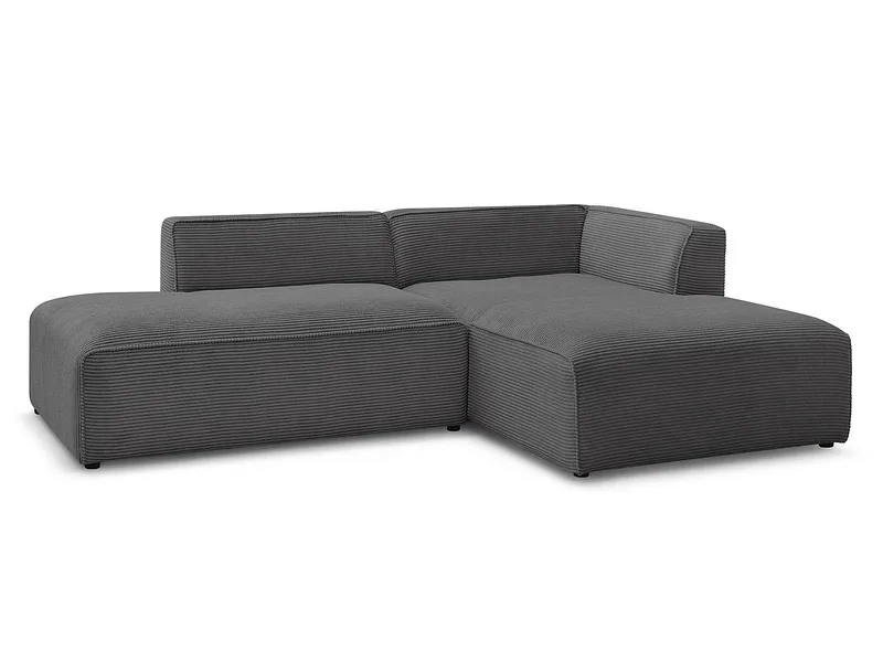 Ecksofa BOBOCHIC MEGEVE Cord-Stoff dunkelgrau