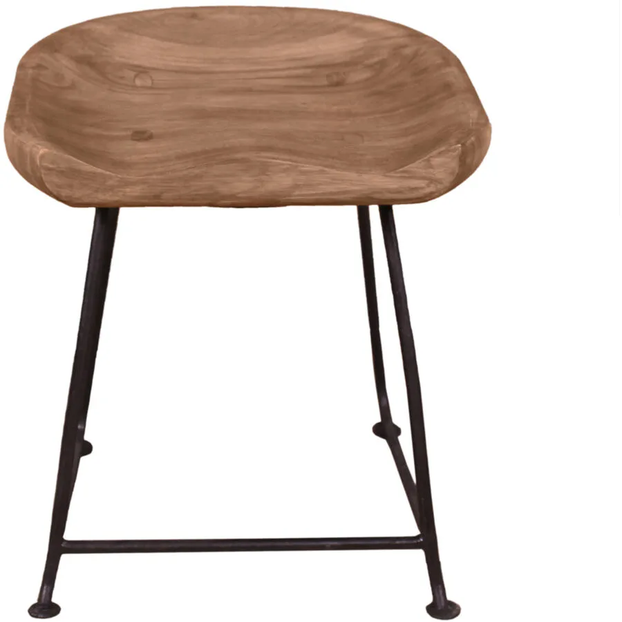 Hocker Life natur/schwarz Holz B 42 H 48 cm