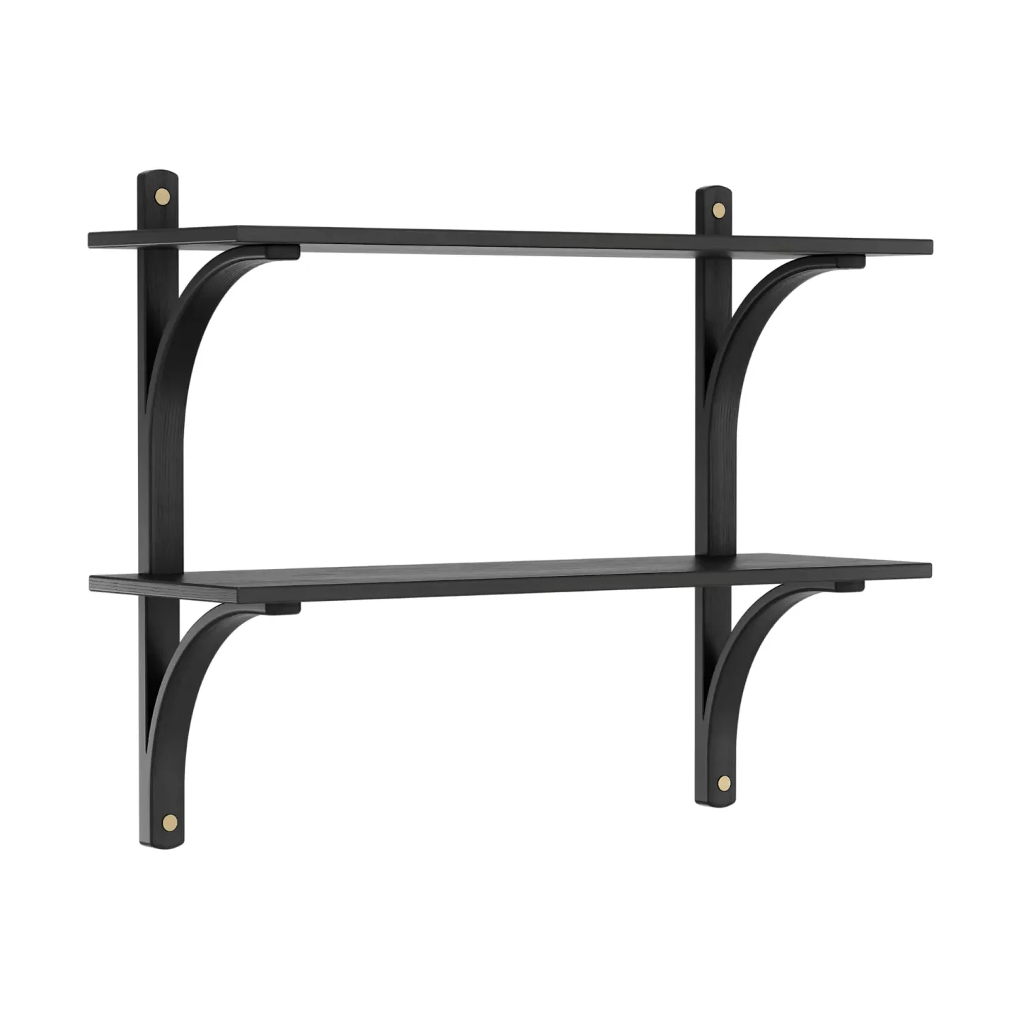 Swedese Levi hylla Svart ask-mässing, 2 hyllplan, 90 cm