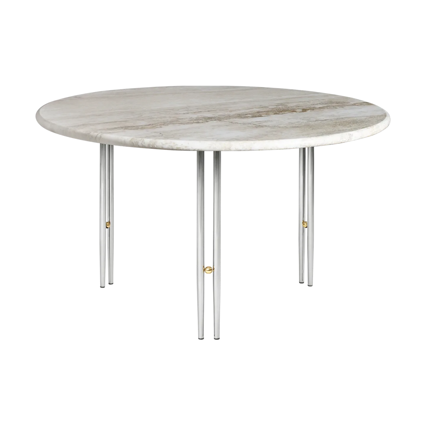 GUBI IOI Couchtisch Rippled beige-chromgestell ø70 cm