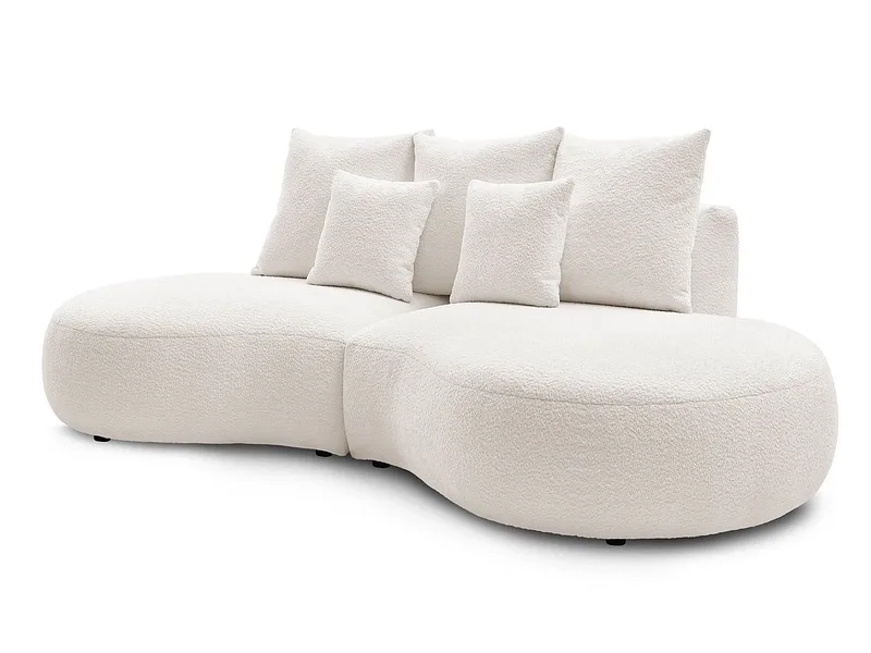 3er Sofa BOBOCHIC SAINT-GERMAIN Boucle-Stoff weiss