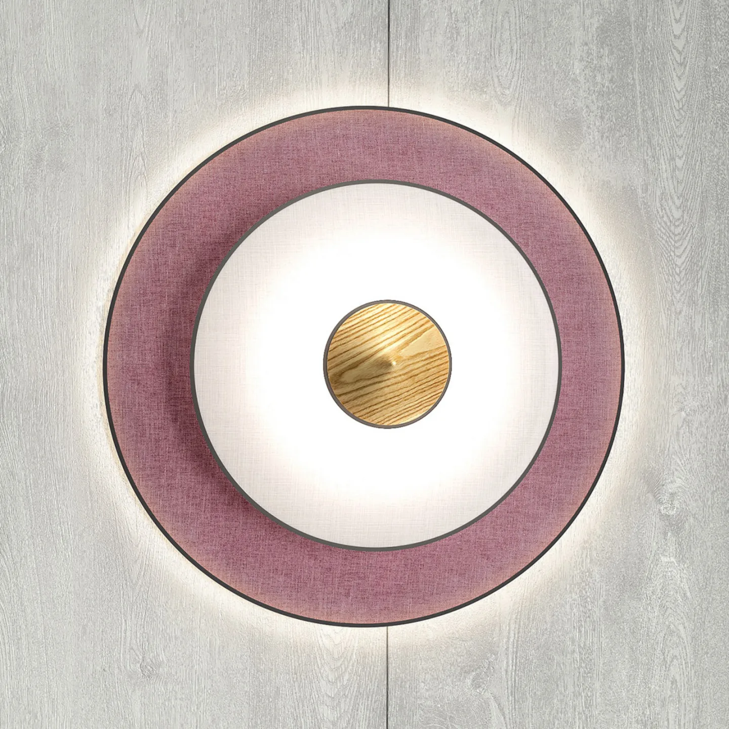 Cymbal Væglampe S Powder Pink - Forestier Cymbal S - Stue - Design - Stof / tekstil - Rund