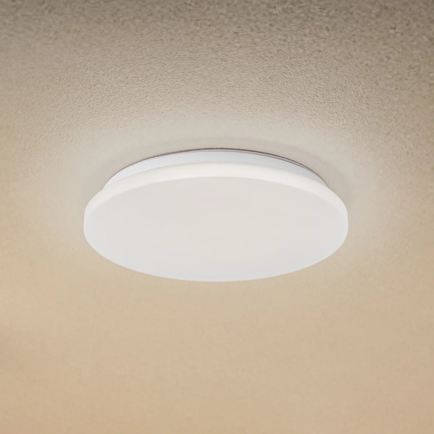 Kirkola LED-Außendeckenlampe, 4000 K, Ø 34 cm, weiß - Lindby - Keller - Kunststoff - Rund