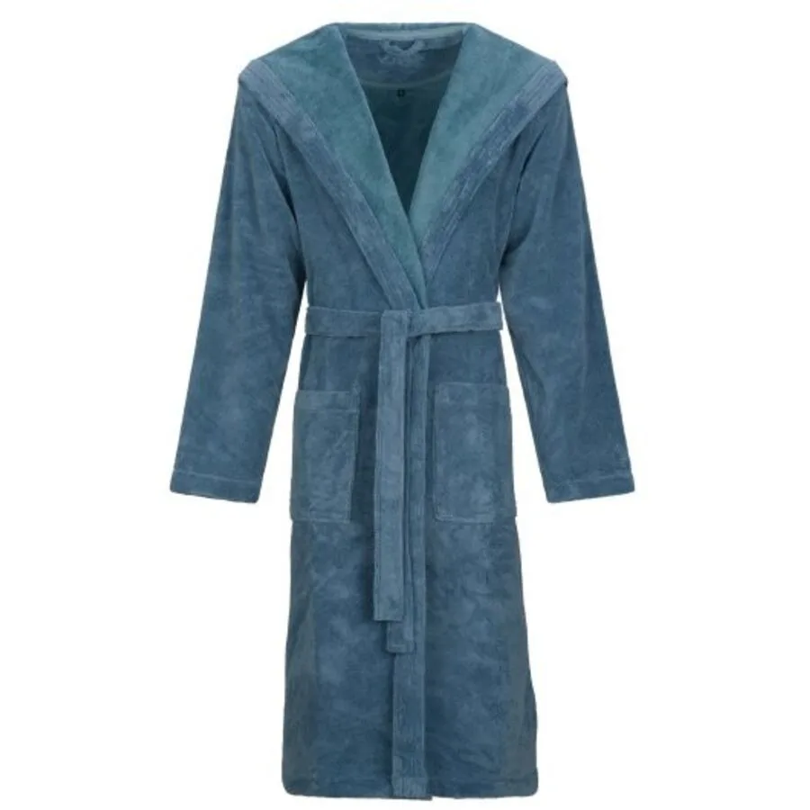 Vossen Bademantel Lynn M Blau Baumwolle M