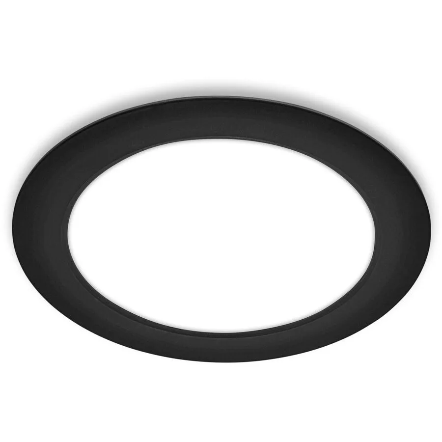 Einbaustrahler Norja Kunststoff schwarz Ø22cm - LED - Lichtfarbe: Helles Neutralweiss - LED Energiesparlampen