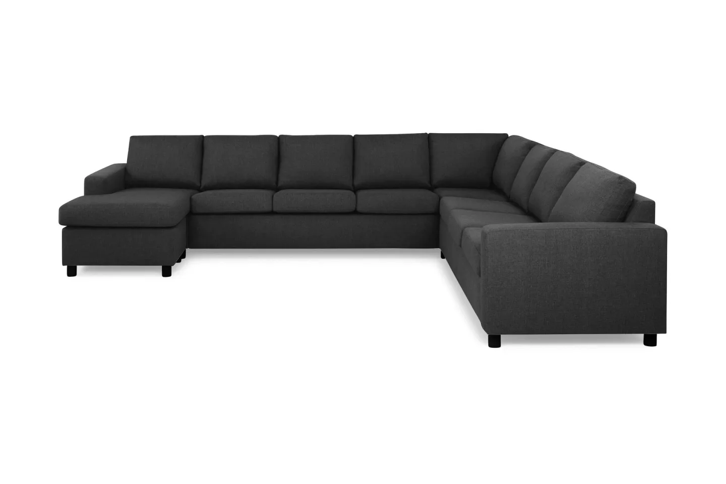 Crazy 7-sits Vändbar U-formad XX-Large Hörnsoffa med divan i Tyg - Mörkgrå / Antracit